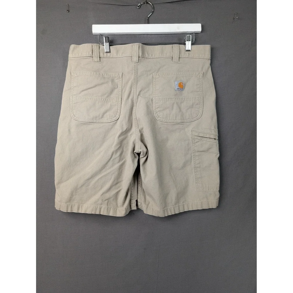 Carhartt Mens Rugged Flex Relaxed Fit Canvas Work Shorts Tan  36